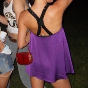 Silk magenta X back top by forever 21